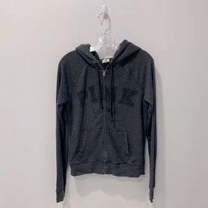 Victoria’s Secret PINK brand faded grey zip up sweatshirt.